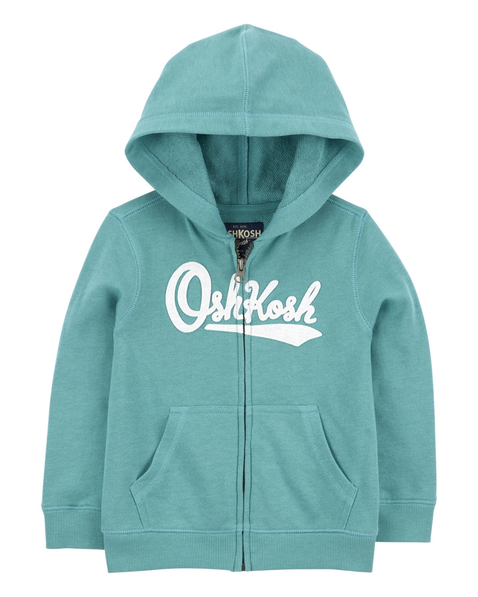 Campera de algodón, con capucha y logo Sin color