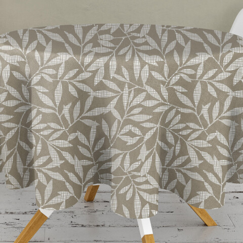Mantel Bukara Peva Redondo 160 cm HOJAS BEIGE