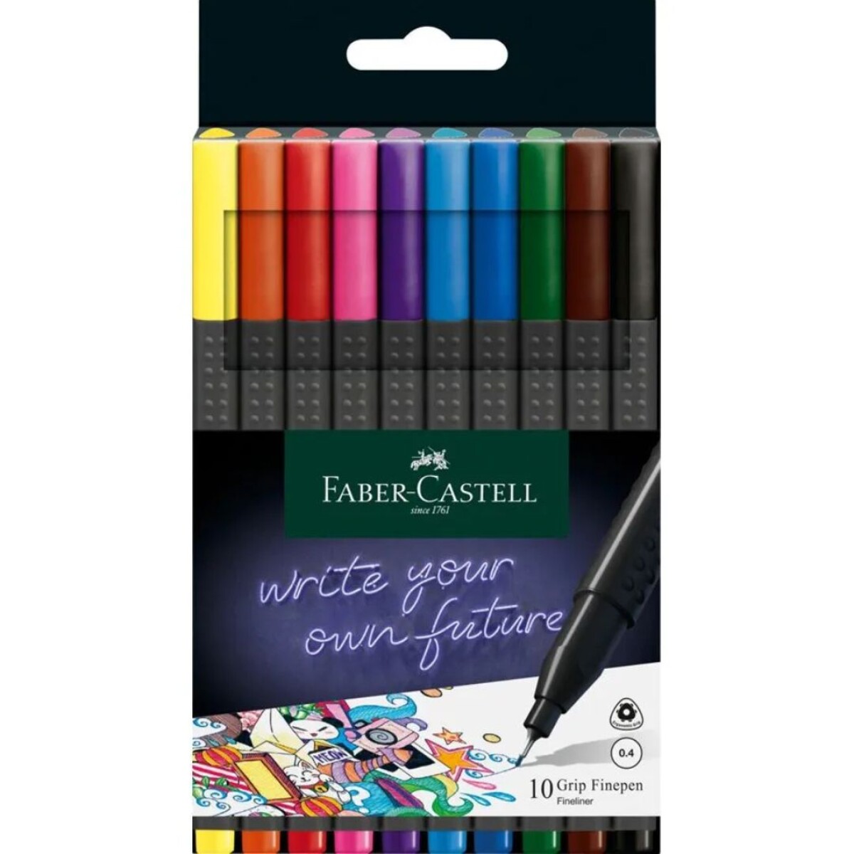 Kit 10 Marcadores Faber Castell 0.4 
