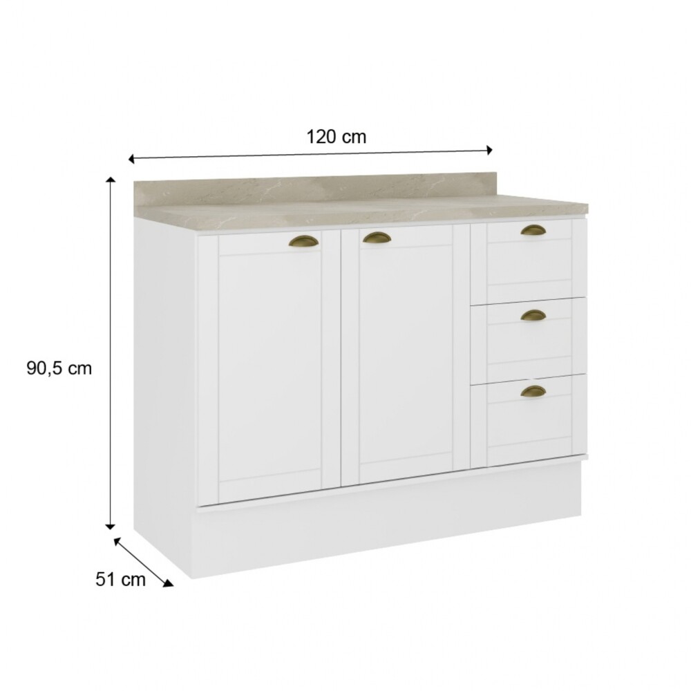 Bajo Mesada Americana 120cm Blanco Bajo Mesada Americana 120cm Blanco