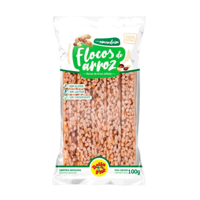 Barritas De Arroz Sin Gluten Beija Flor con maní 100gr Floco De Arroz Beija Flor Man