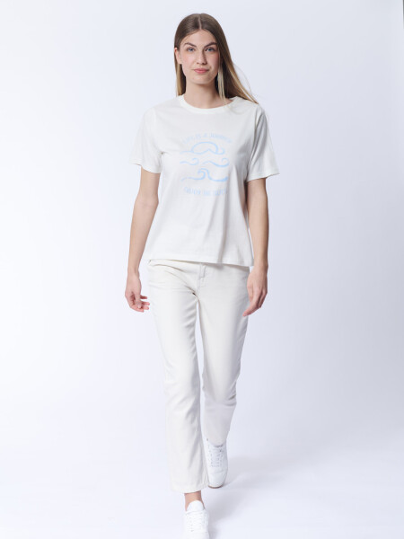 Pantalón jean recto clásico Crudo