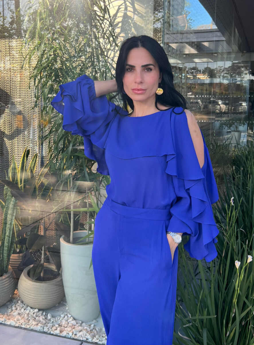Blusa manga larga Adira - Azul 