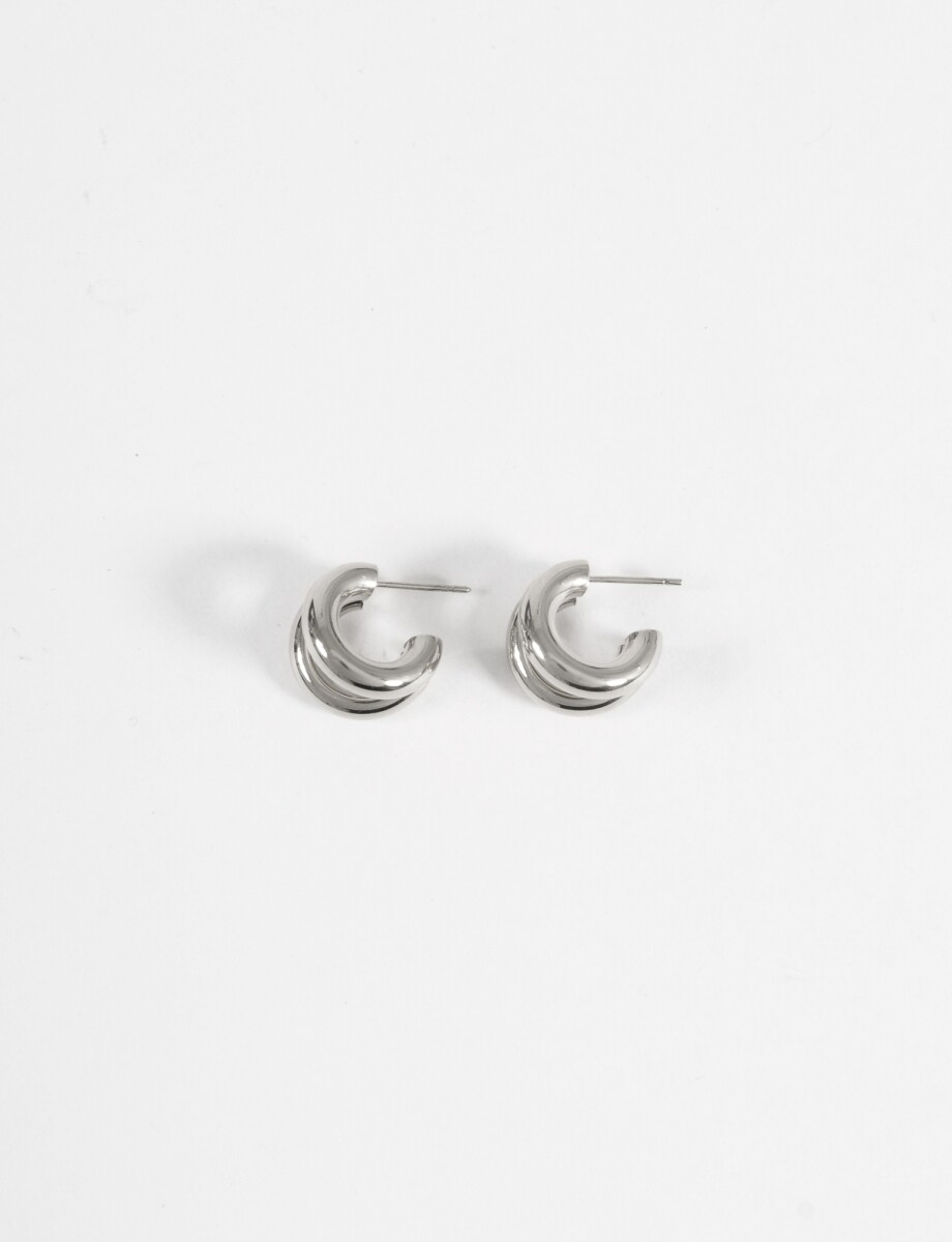 Aros acero doble - plateado 