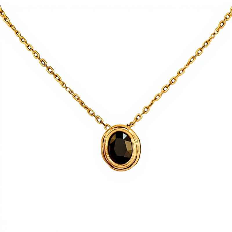 Dije Oval-Oro bajo-Piedra Zafiro-CP8547 conpiedra