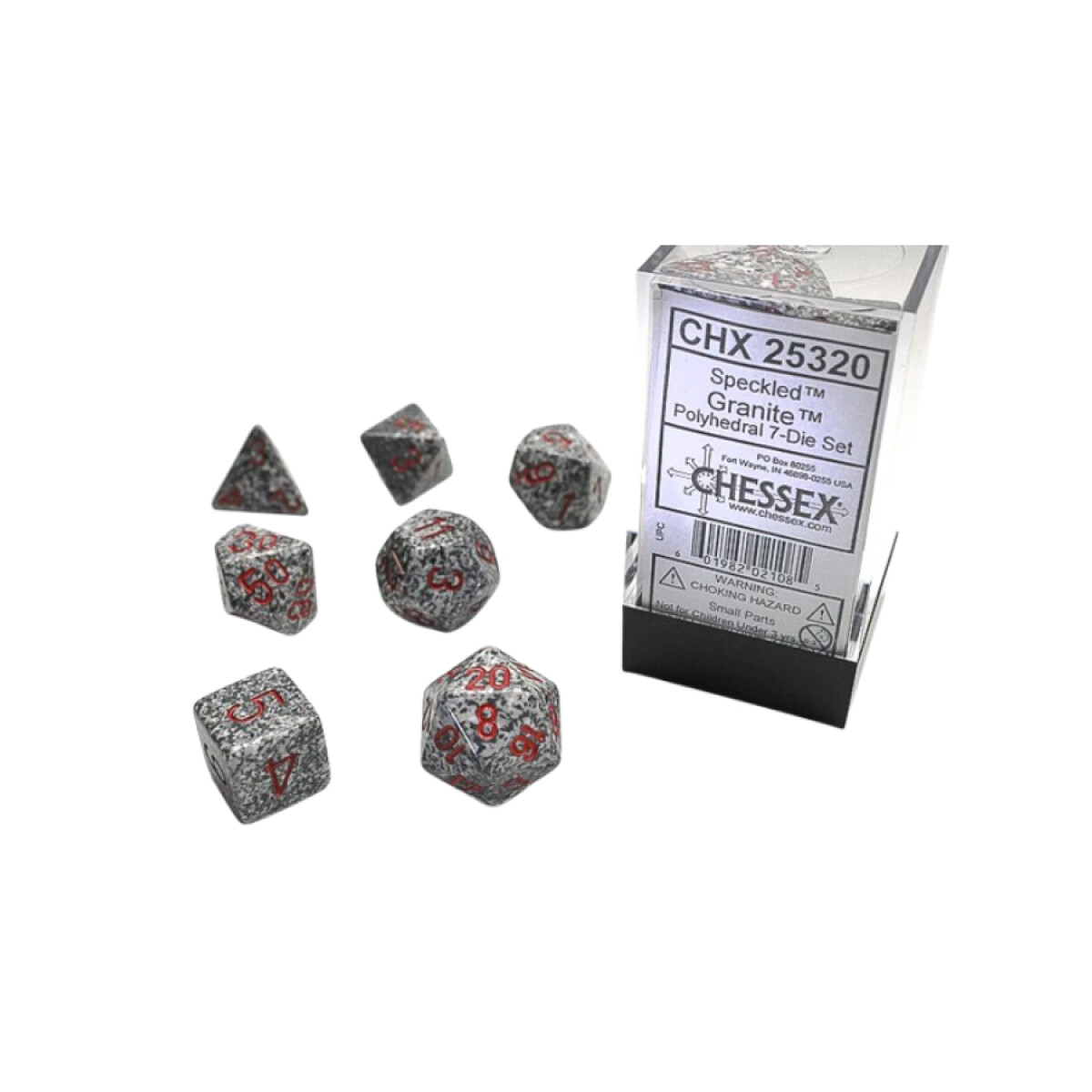 Set de 7 dados - granite 