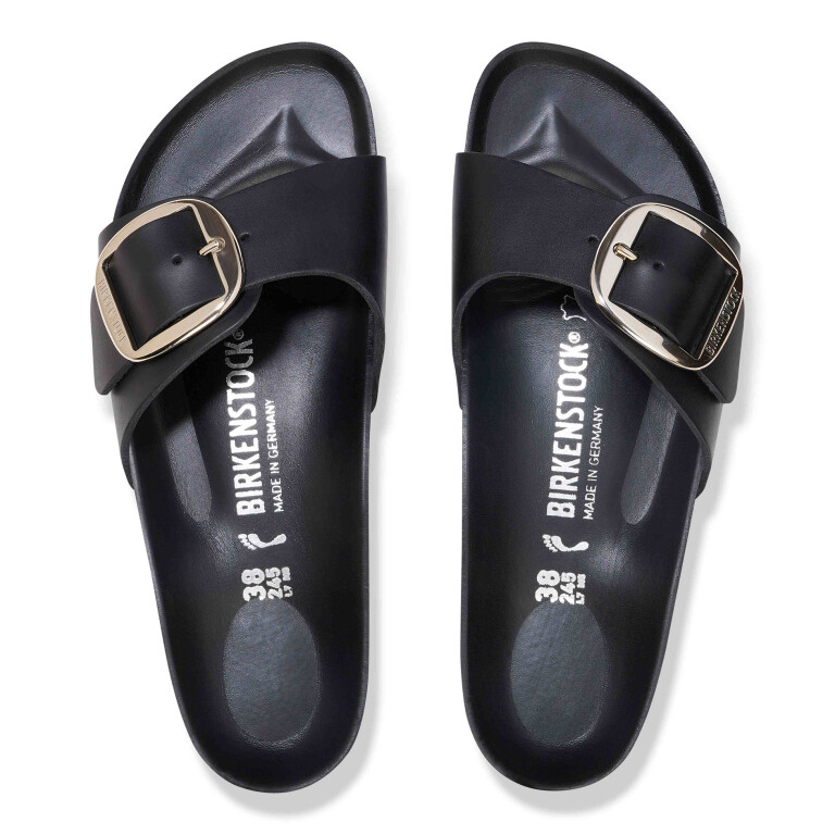Sandalia Madrid Big Buckle Oiled Leather - Estrecho Negro