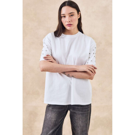 Remeron Apliques Mangas Blanco