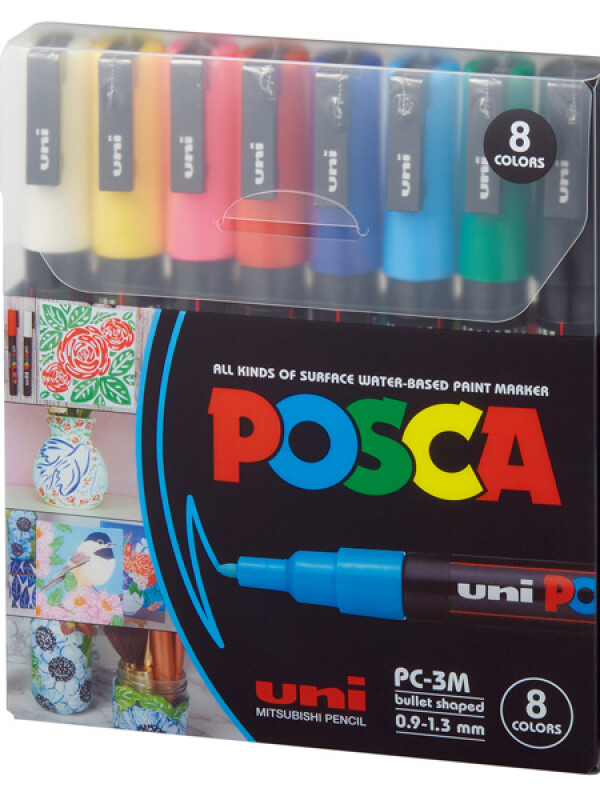 SET MARCADOR UNI POCSA 1.3MM 8 UNIDADES COLORES N/A