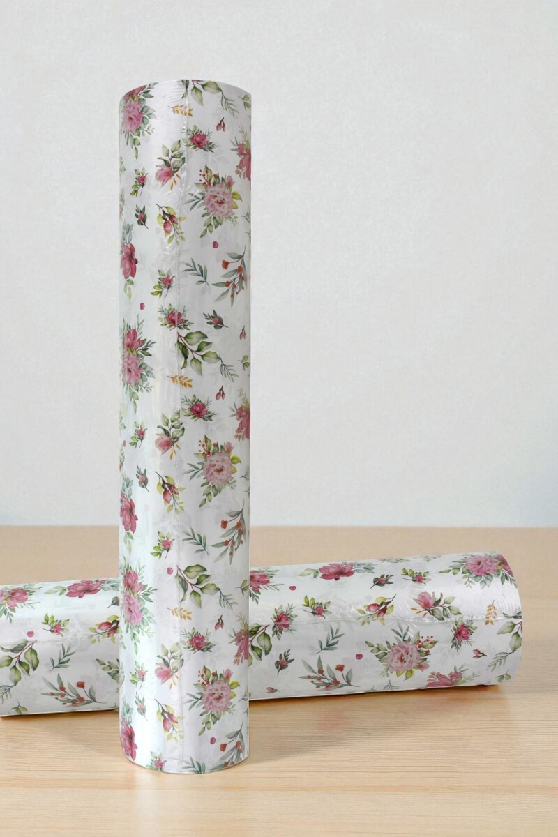 Papel Regalo Bobina 60cm x 100mts - PINK FLOWERS 