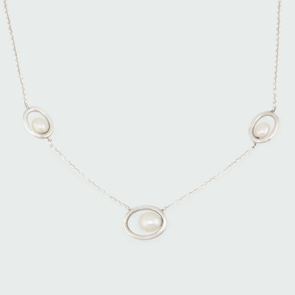 Cadena Magnolia de plata 925 con perlas Cadena Magnolia de plata 925 con perlas