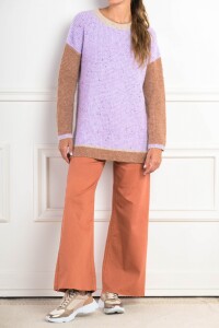 Sweater Textura Comnbinado Lila
