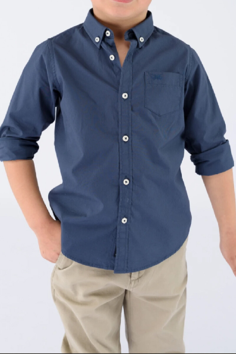 Camisa Lisa M. Larga - Azul 
