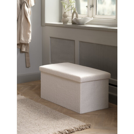 Puf Nysted 76X38 Con Almacenaje Felpa Blanco