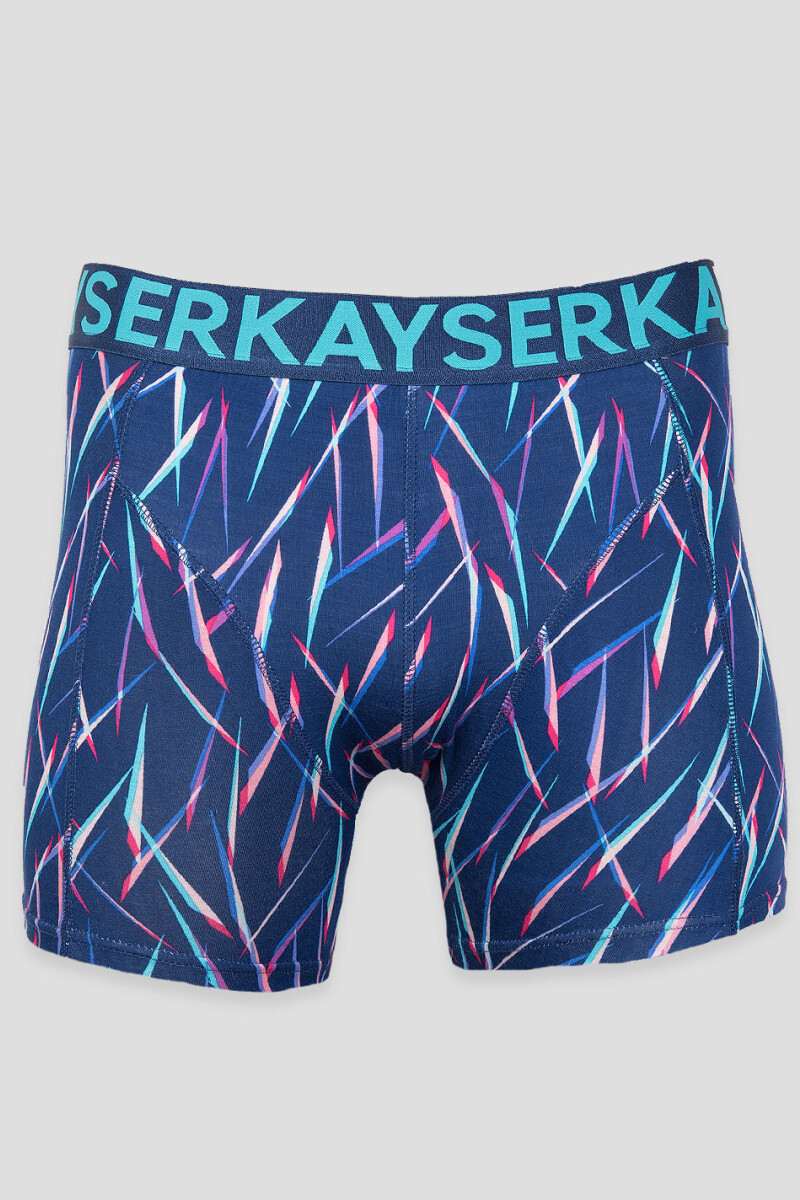 BOXER DE BAMBOO ESTAMPADO LARGO AZUL