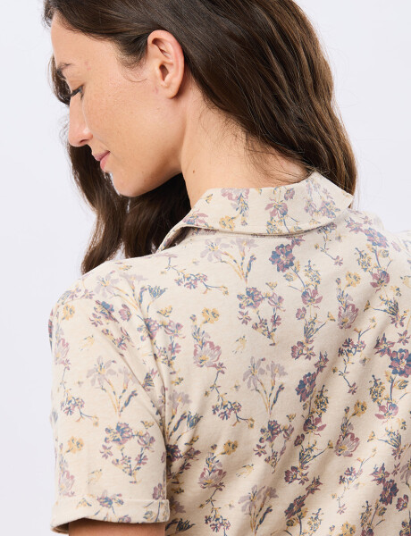 CAMISA ESTAMPADA DE ALGODÓN Beige