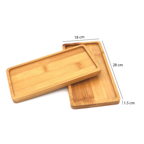 Bandeja de Bambú Rectangular para Servir 28x18x1.5Cm Natural Natural