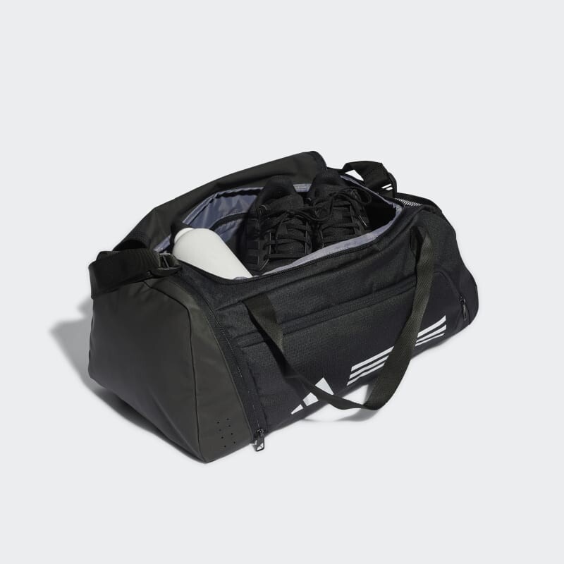 Bolso Adidas Essentials 3 Rayas Duffel Negro