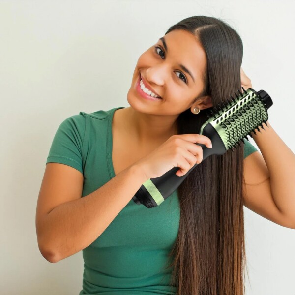 Cepillo Alisador Secador Modelador AntiFrizz Brushing 2000w Variante Color Verde