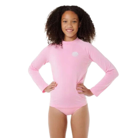 Lycra Rip Curl Icons Uv Brushed L/S Girl Rosa
