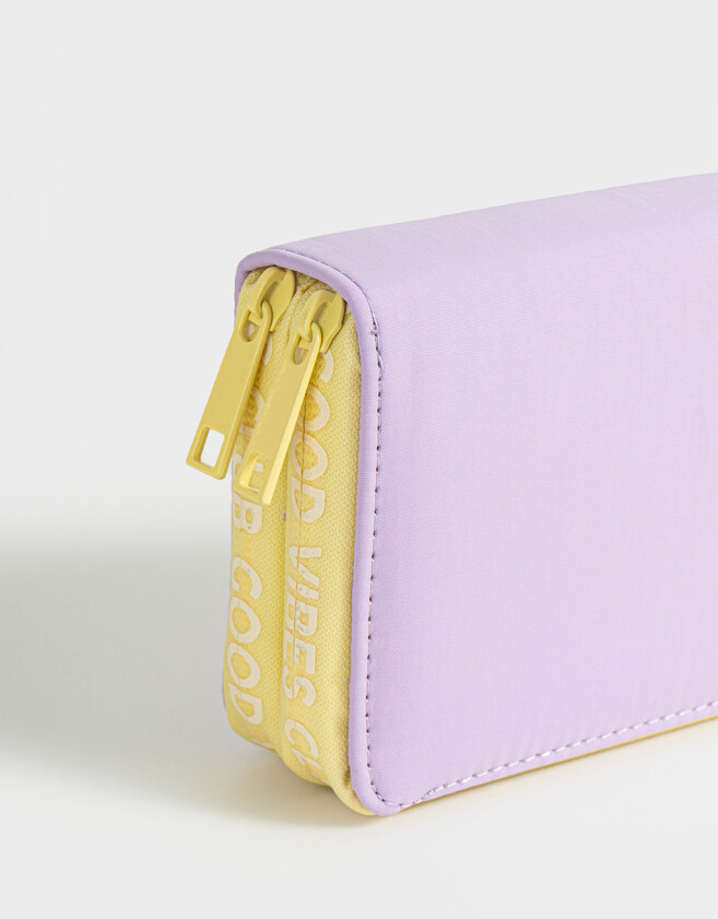 Ficheros Clasico Billeteras Fichero Doble Compartimiento - Violeta Lila