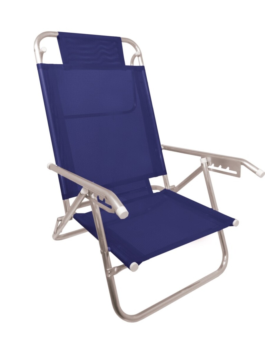 Reposera Baja en aluminio c/posiciones Baño de Sol Clasic - AZUL 