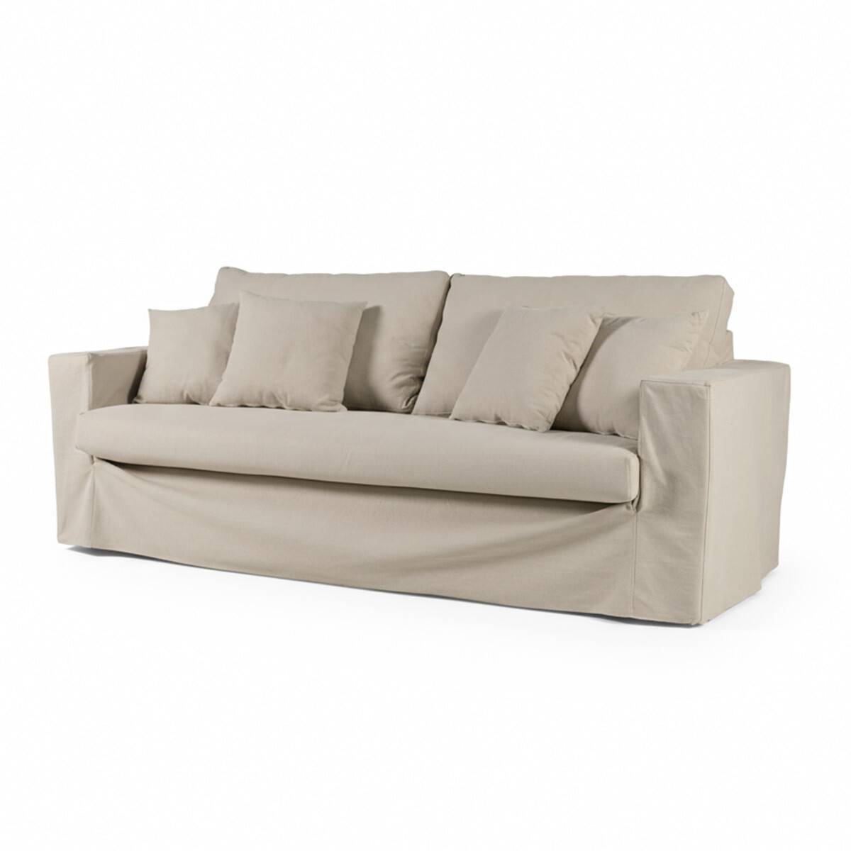 Sofá Moscow con Funda - Tela Rústica - 3 cuerpos - TD5263-1636 (Capuccino) 