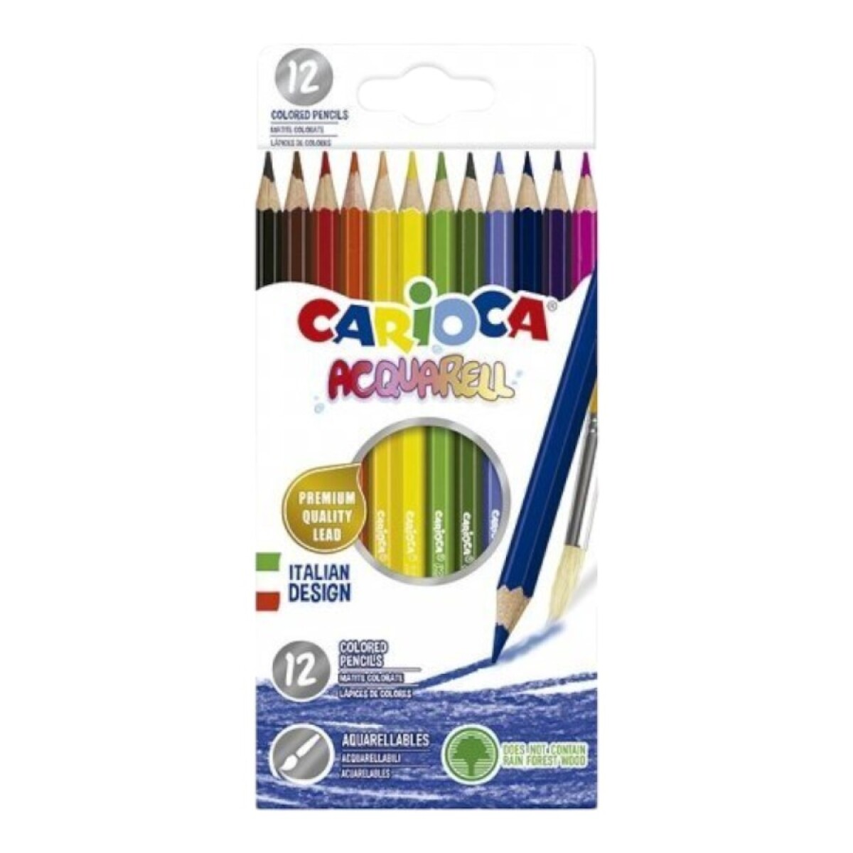 Lápices Acuarelables Carioca 12 Unidades 