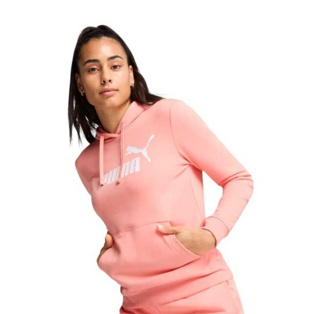 Canguro de Mujer Puma Logo Hoodie Rosado Salmon