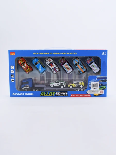 CAMION CON AUTOS SET x 7 MULTICOLOR