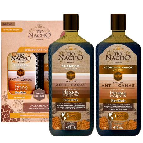 Pack Shampoo + Acondicionador Tio Nacho 415ml ANTI-CANAS