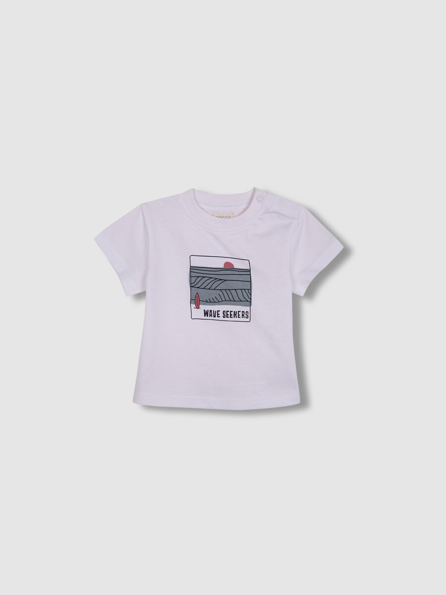 Camiseta Print Waves Blanco