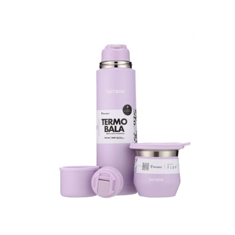 Kit Termo Acero Bala 750Ml + Mate Flap Lila