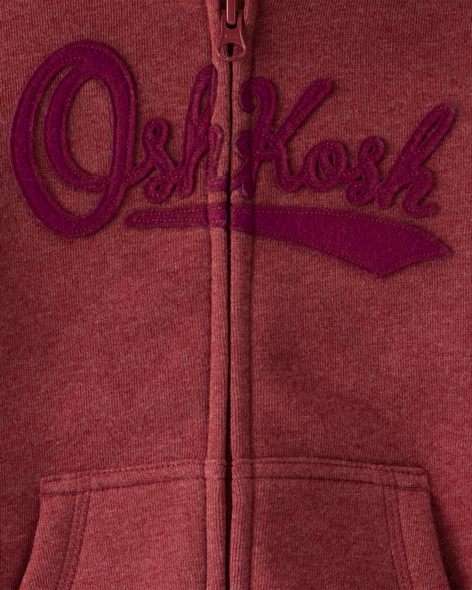 Campera de algodón con felpa, roja. Talles 2-5T Sin color