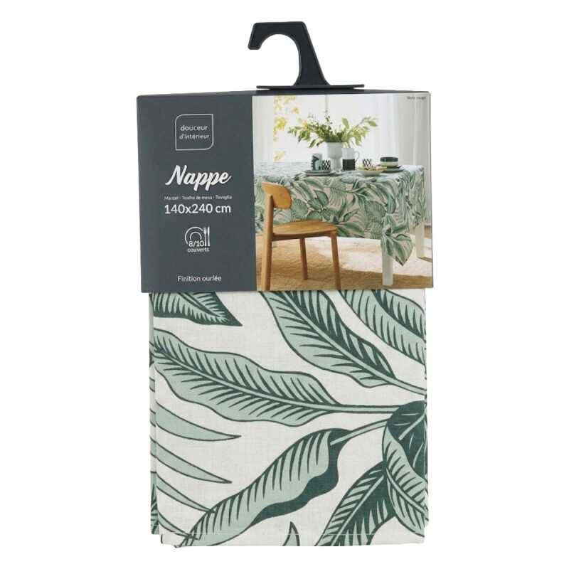 MANTEL RECT ESTAMP HOJAS 140X240CM Unica