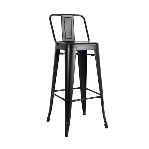 Taburete Con Respaldo - Tolix Negro
