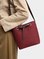 Bolso Bombonera Efecto Piel burdeos