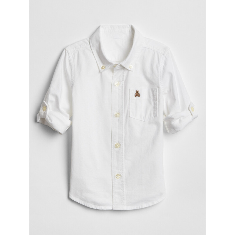 V-OXFORD WOVEN TOP WHITE000