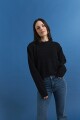Sweater en punto waffle NEGRO