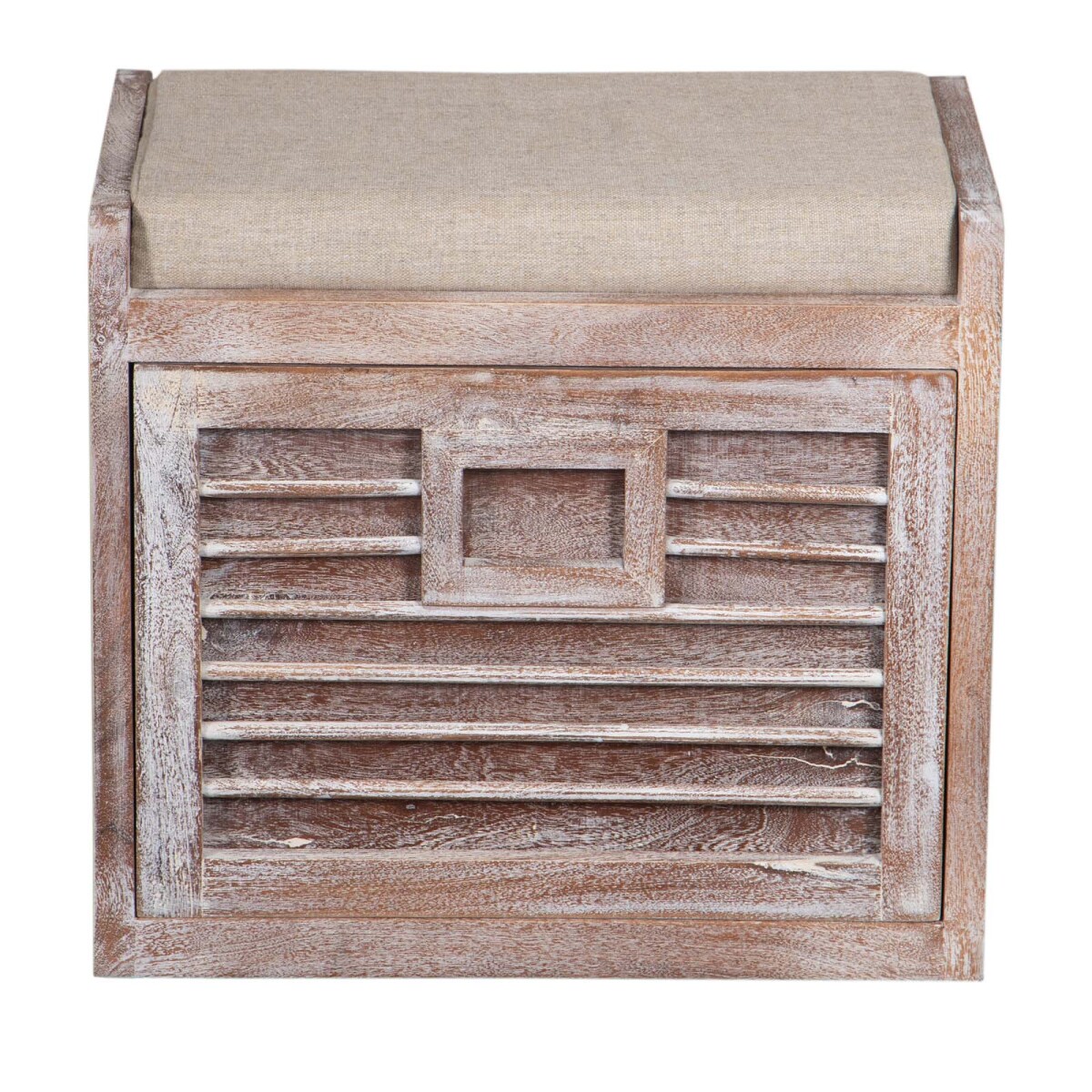 BANCO RECIBIDOR - MADERA-Y-TELA MARRON ARIADNE VINTAGE 