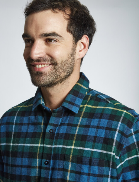 Camisa franela azul