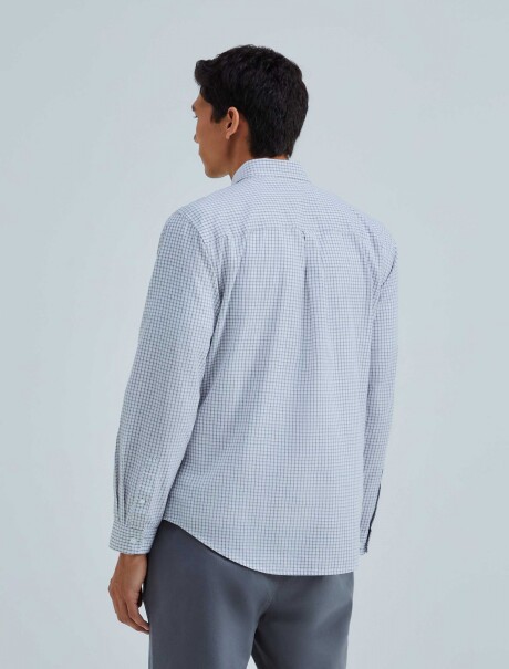 CAMISA MODELO SLIM A CUADRILLÉ VERDE
