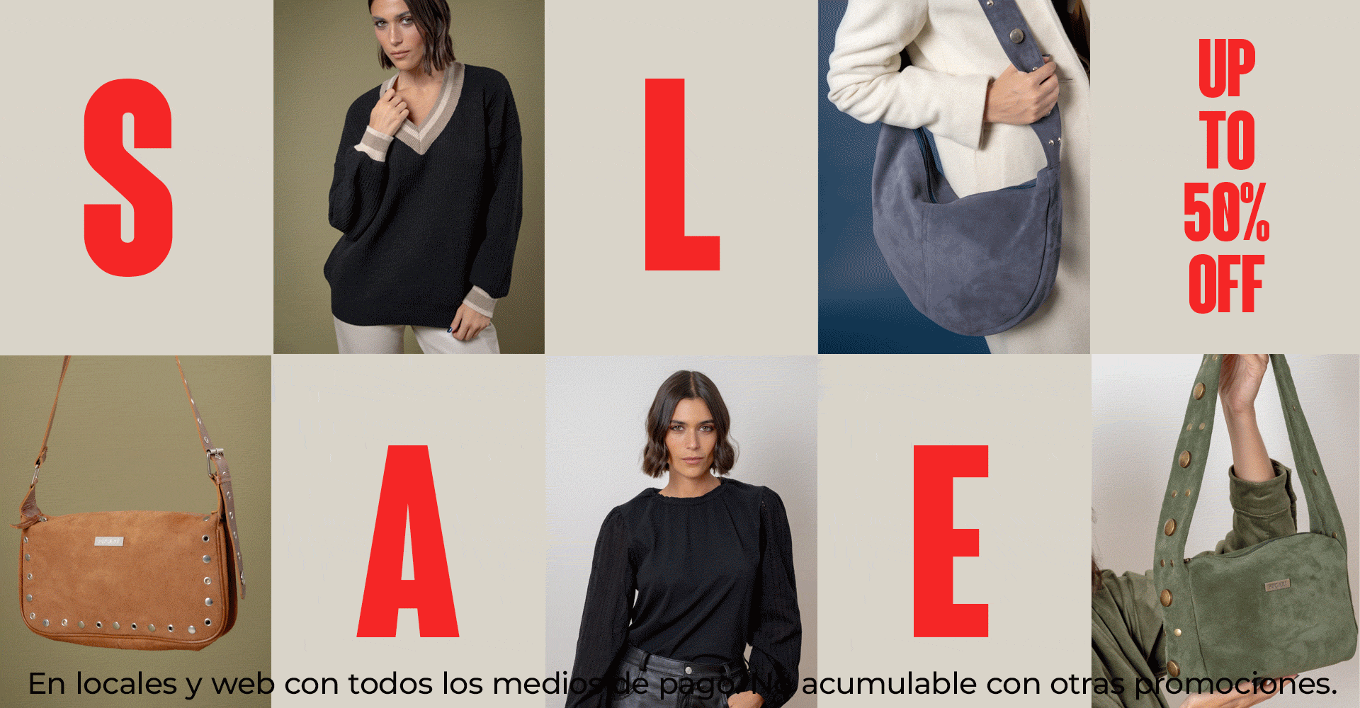 Hasta 50% menos con todos los medios de pago