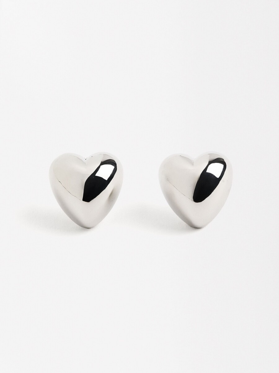 Pendientes En Forma De Corazón plateado