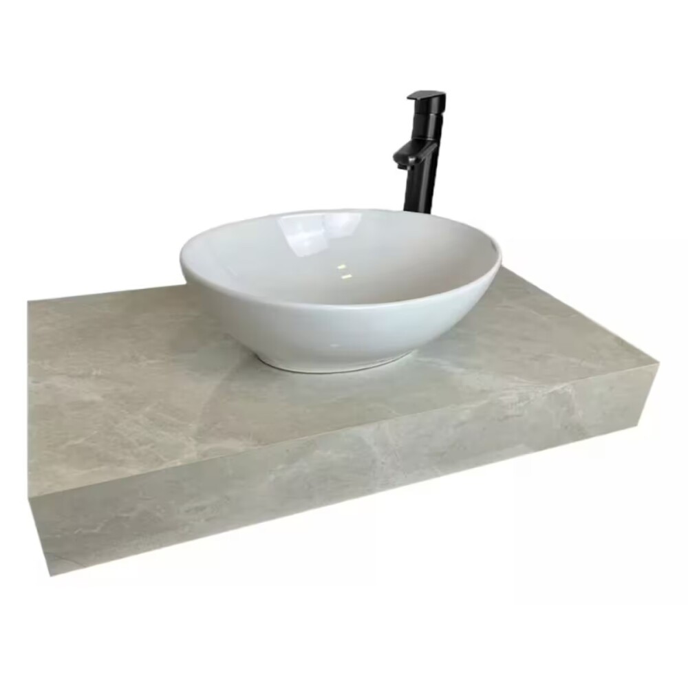 Mueble de baño suspendido en porcelanato Peri Beige Pulido 80 cm sin bacha Mueble De Baño Suspendido En Porcelanato Peri Beige Pulido 80 Cm Sin Bacha