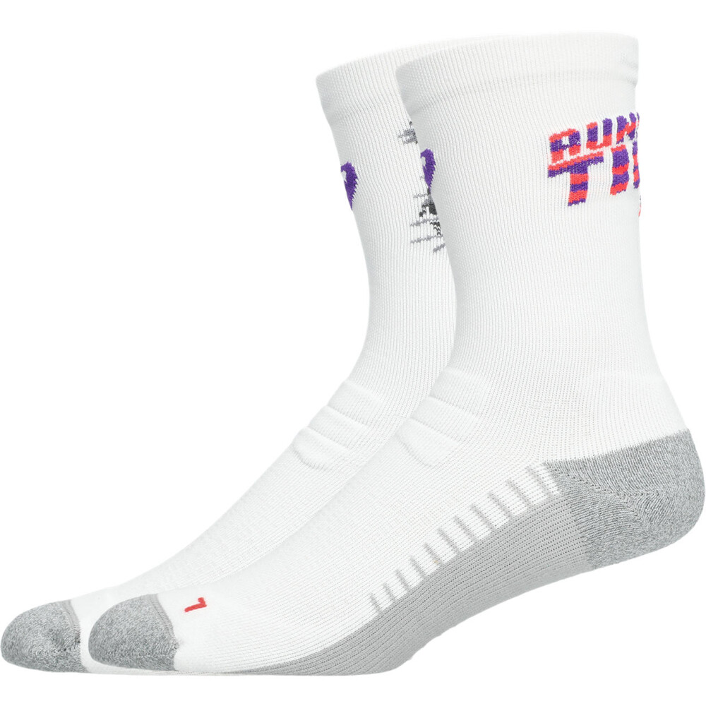 Medias Running Performance Run Sock Crew Unisex Brilliant White/flash Red/edo Purple