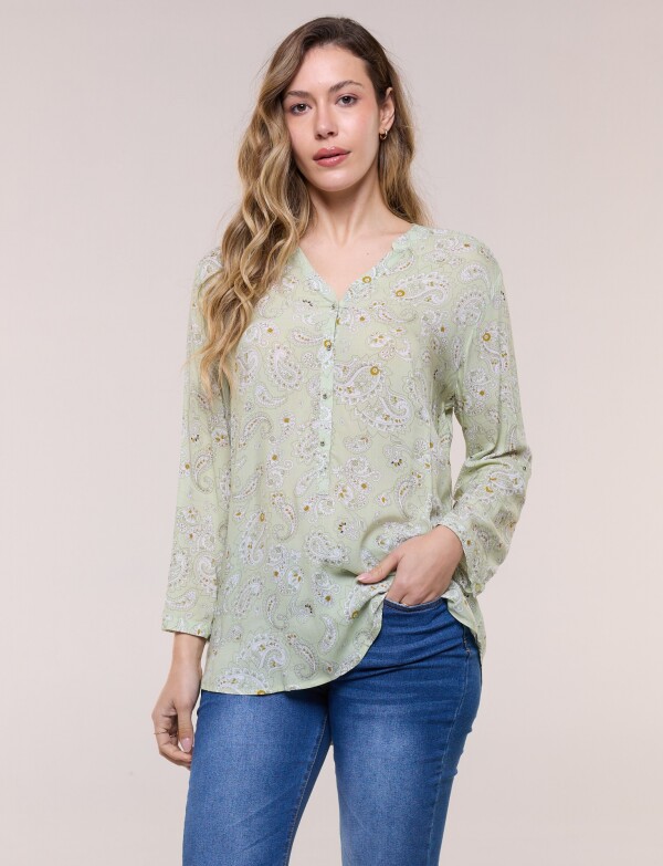 Blusa Arabescos VERDE/MULTI