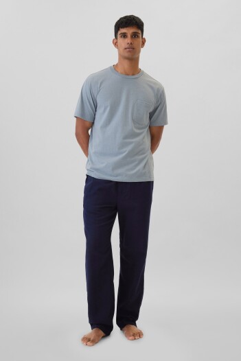 Pantalòn Pijama Franela Hombre Vintage Navy