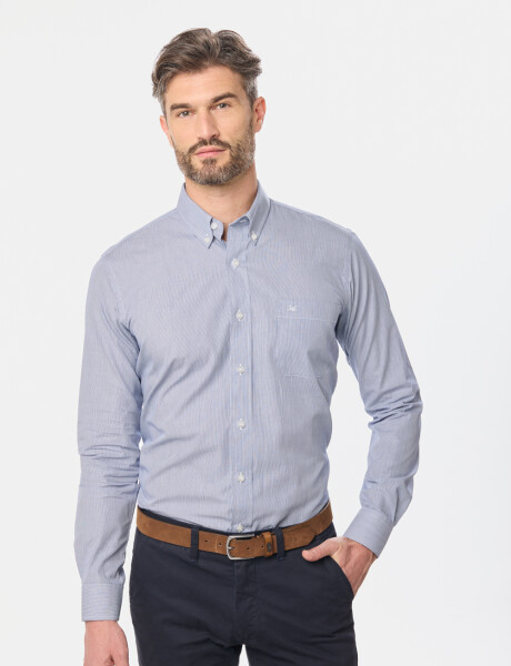 CAMISA SPORT A RAYAS Azul