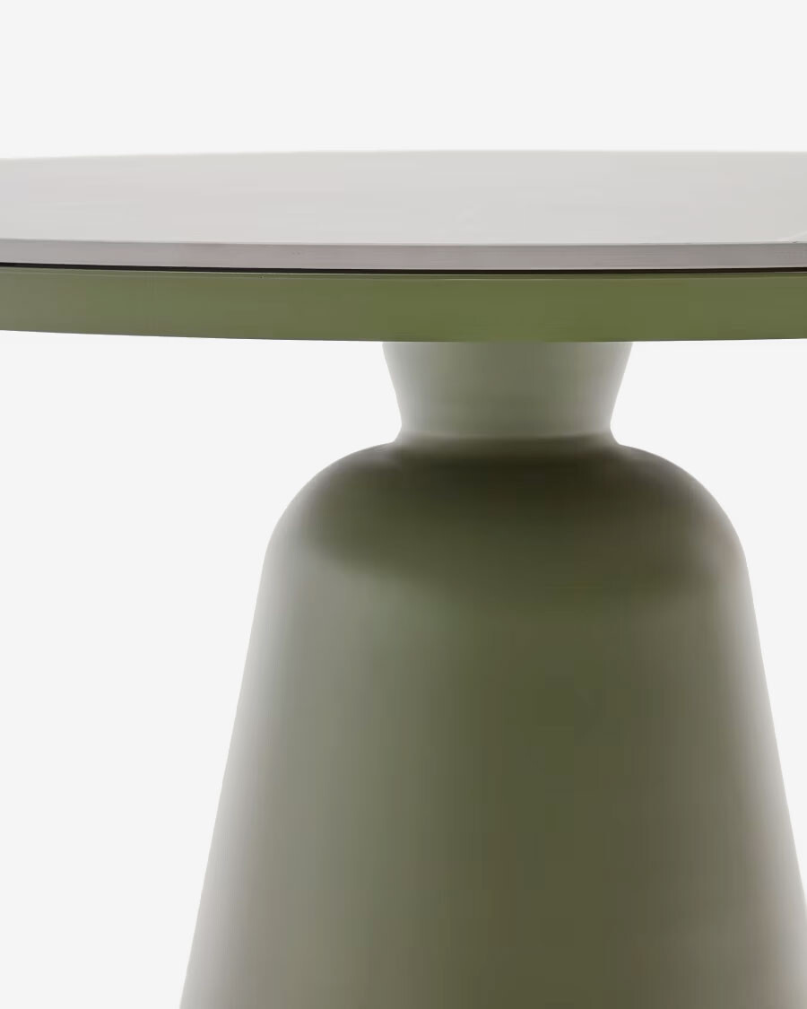 Mesa de exterior Tudons de aluminio con tablero de cerámica verde, Ø120 cm Mesa de exterior Tudons de aluminio con tablero de cerámica verde, Ø120 cm